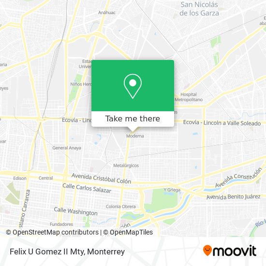 Felix U Gomez II Mty map