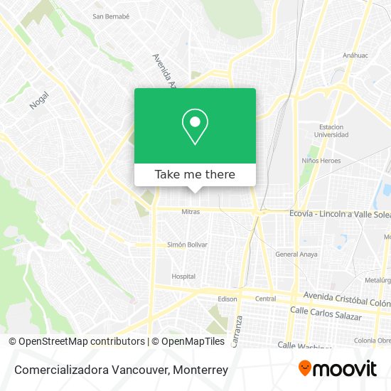 Comercializadora Vancouver map