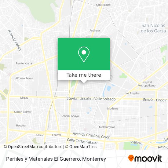 Perfiles y Materiales El Guerrero map