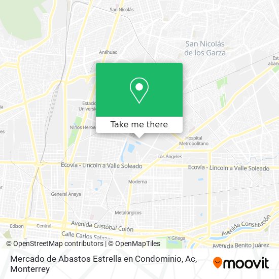 Mercado de Abastos Estrella en Condominio, Ac map