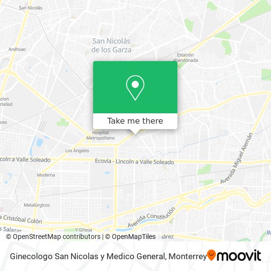 Mapa de Ginecologo San Nicolas y Medico General