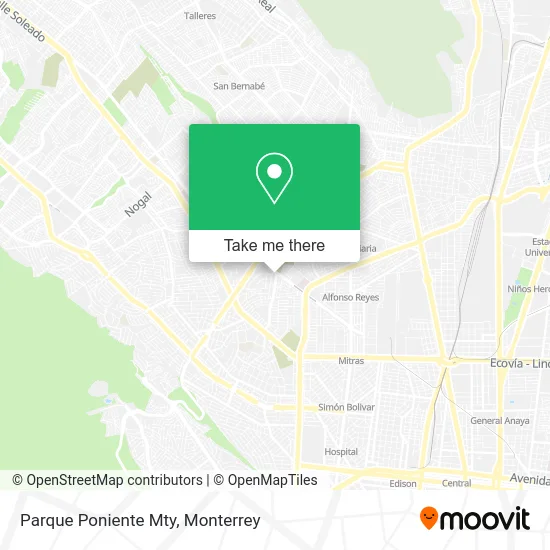 Parque Poniente Mty map