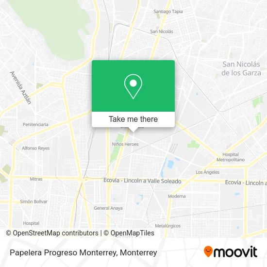 Mapa de Papelera Progreso Monterrey