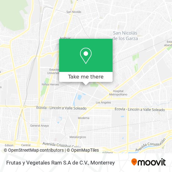 Frutas y Vegetales Ram S.A de C.V. map