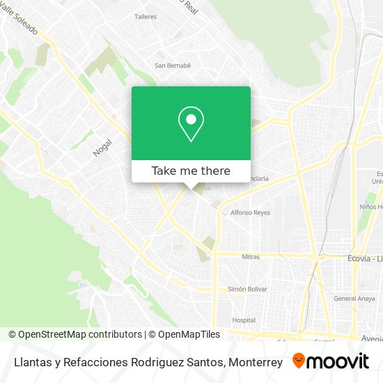 Mapa de Llantas y Refacciones Rodriguez Santos