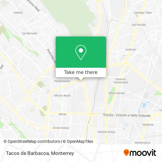 Mapa de Tacos de Barbacoa