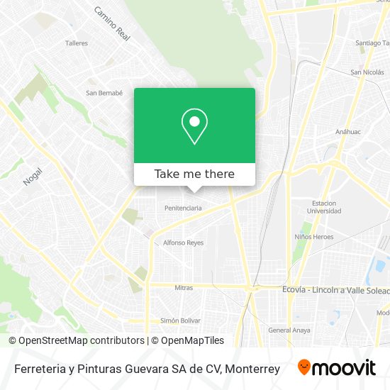 Ferreteria y Pinturas Guevara SA de CV map