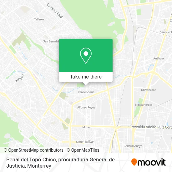 Penal del Topo Chico, procuraduria General de Justicia map