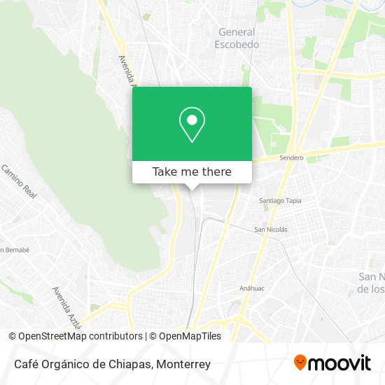 Mapa de Café Orgánico de Chiapas
