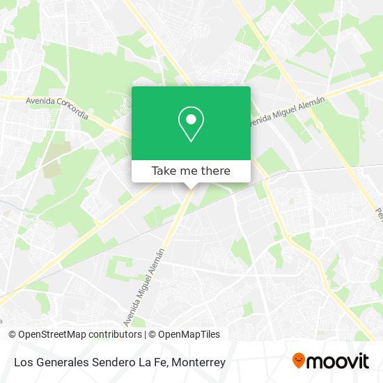 Los Generales Sendero La Fe map