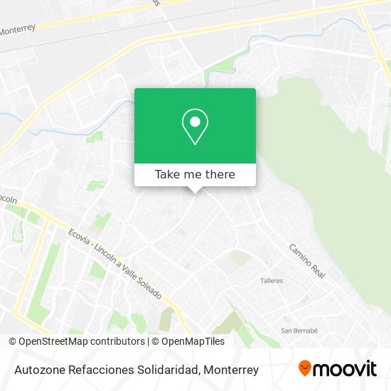 Mapa de Autozone Refacciones Solidaridad
