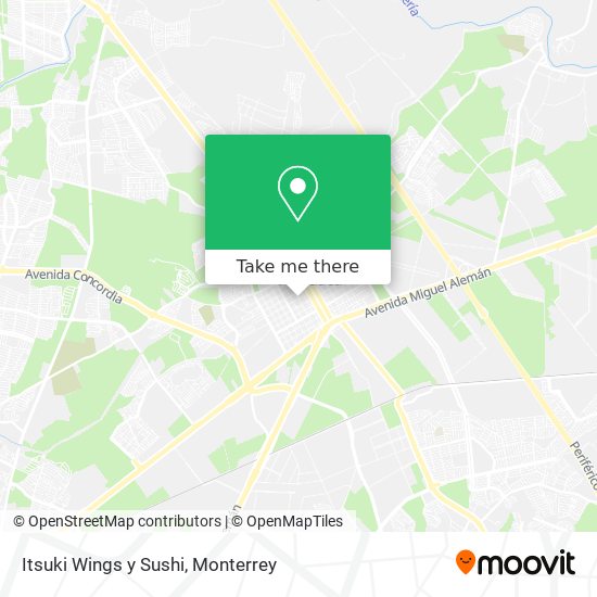Itsuki Wings y Sushi map