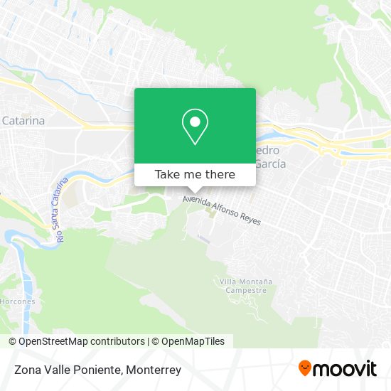 Mapa de Zona Valle Poniente