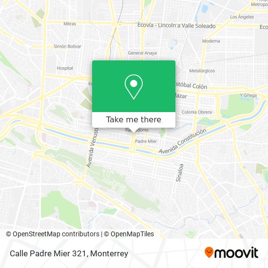 How to get to Calle Padre Mier 321 in Monterrey by Bus or Metrorrey?