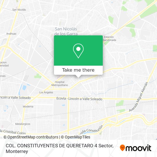 How to get to COL. CONSTITUYENTES DE QUERETARO 4 Sector in Monterrey by Bus?