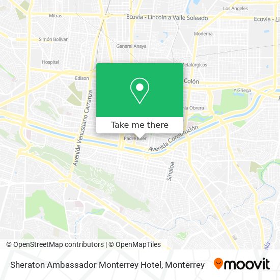 Sheraton Ambassador Monterrey Hotel map