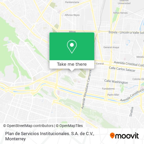 Plan de Servicios Institucionales. S.A. de C.V. map