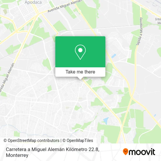 Mapa de Carretera a Miguel Alemán Kilómetro 22.8