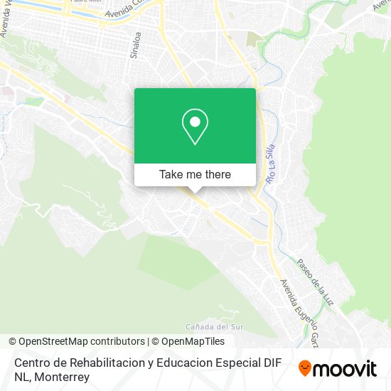 Mapa de Centro de Rehabilitacion y Educacion Especial DIF NL