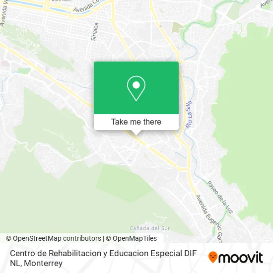 Mapa de Centro de Rehabilitacion y Educacion Especial DIF NL