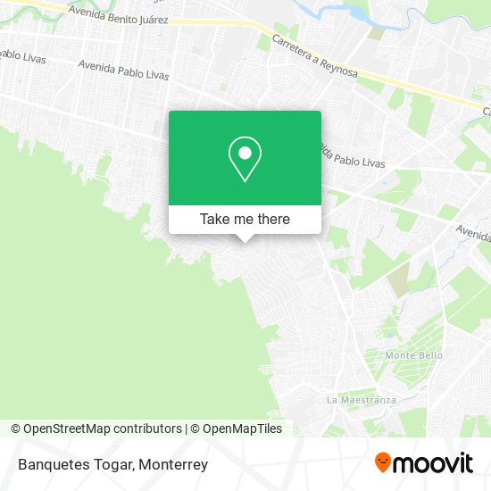 Banquetes Togar map