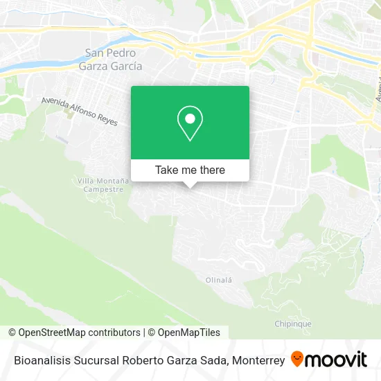 Mapa de Bioanalisis Sucursal Roberto Garza Sada