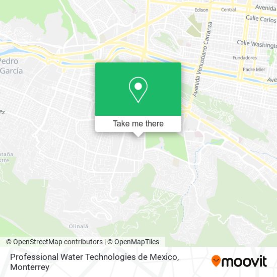 Mapa de Professional Water Technologies de Mexico