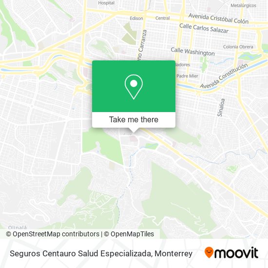 Seguros Centauro Salud Especializada map