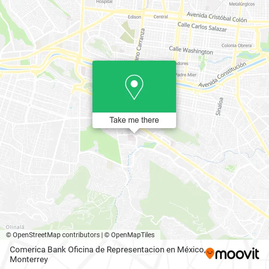 Mapa de Comerica Bank Oficina de Representacion en México