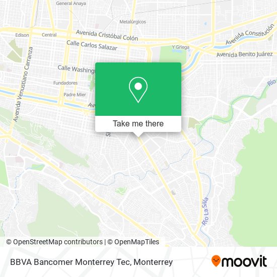 BBVA Bancomer Monterrey Tec map