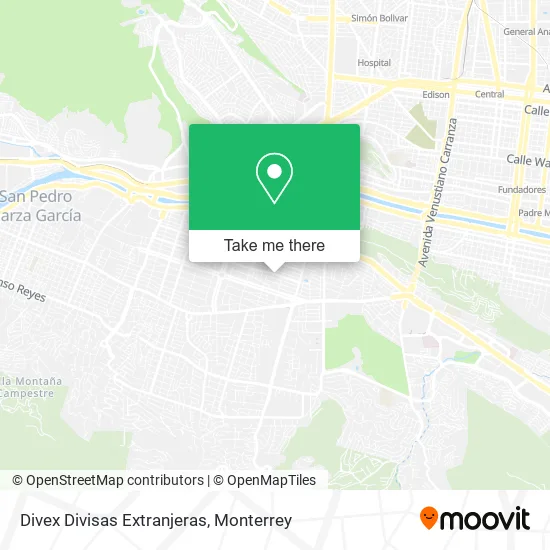 Mapa de Divex Divisas Extranjeras