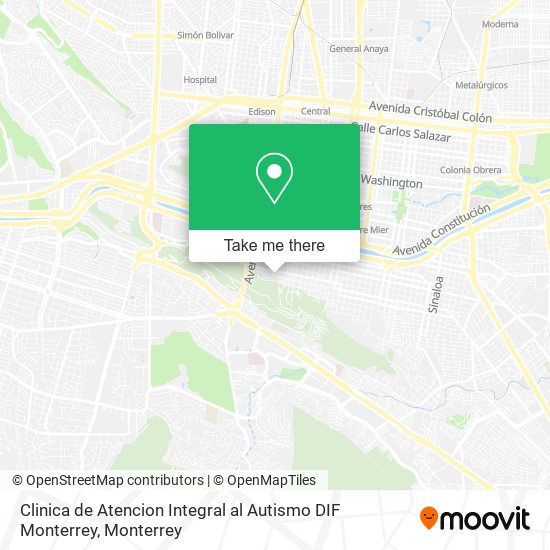 Mapa de Clinica de Atencion Integral al Autismo DIF Monterrey