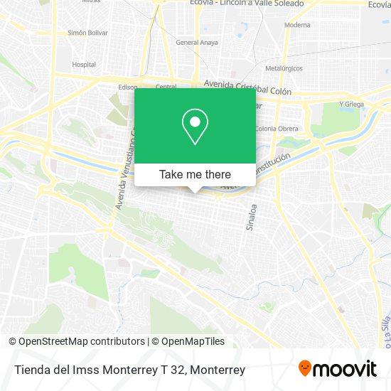 Tienda del Imss Monterrey T 32 map