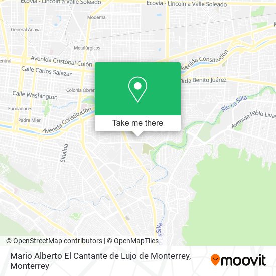 Mapa de Mario Alberto El Cantante de Lujo de Monterrey