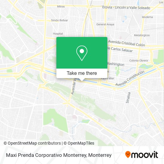 Mapa de Maxi Prenda Corporativo Monterrey