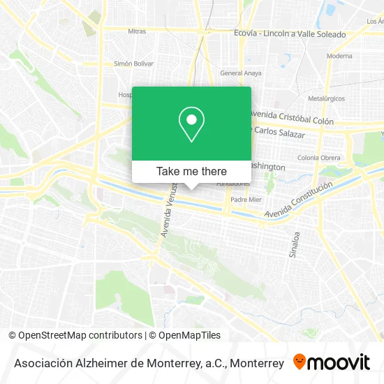 Mapa de Asociación Alzheimer de Monterrey, a.C.