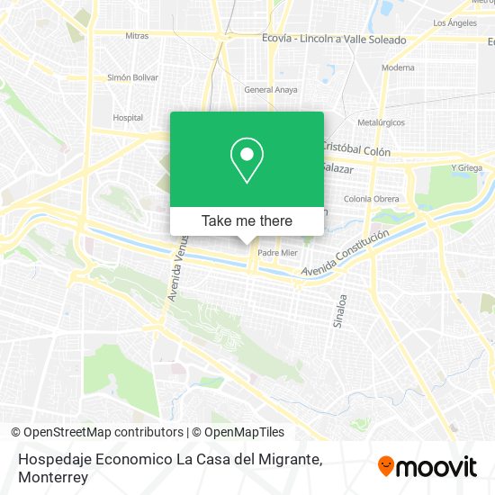 Hospedaje Economico La Casa del Migrante map
