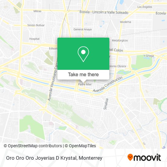 Mapa de Oro Oro Oro Joyerías D Krystal