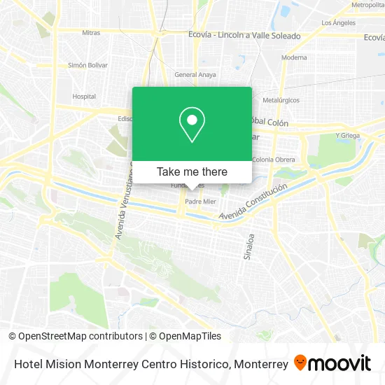 Hotel Mision Monterrey Centro Historico map