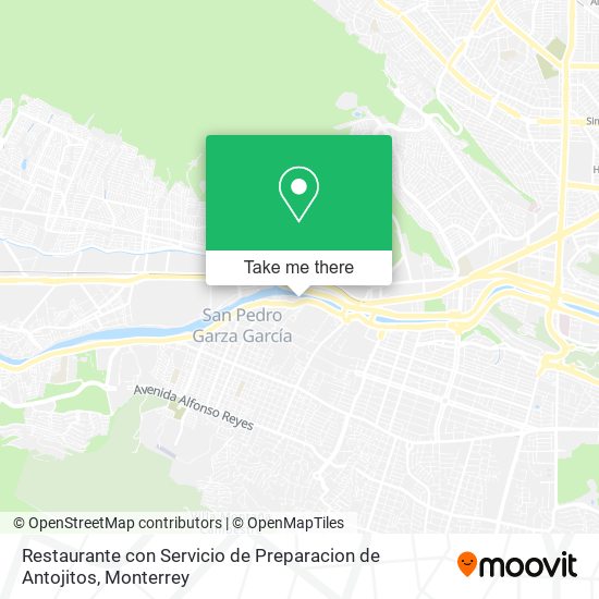 Mapa de Restaurante con Servicio de Preparacion de Antojitos