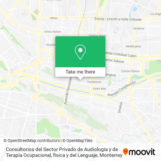 Consultorios del Sector Privado de Audiología y de Terapia Ocupacional, física y del Lenguaje map