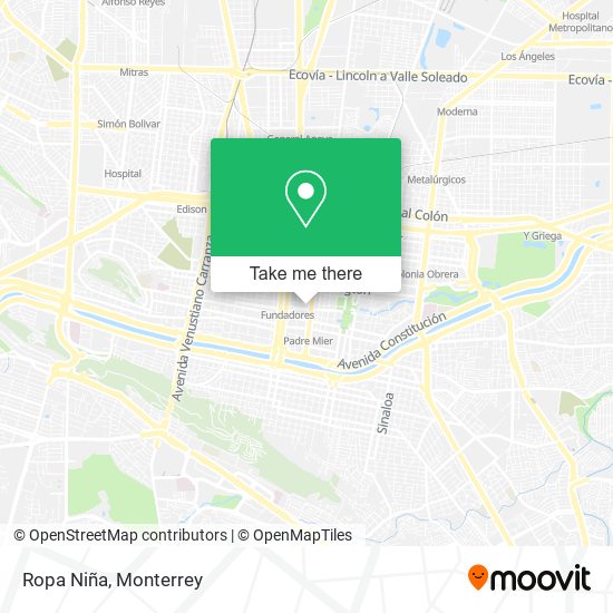 Mapa de Ropa Niña