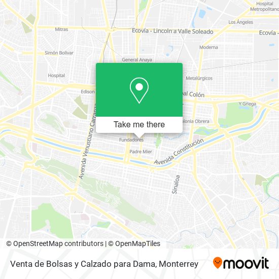 Venta de Bolsas y Calzado para Dama map