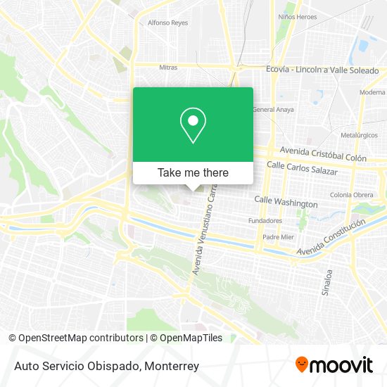 Auto Servicio Obispado map
