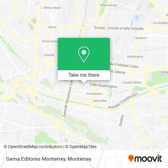 Mapa de Gema Editores Monterrey