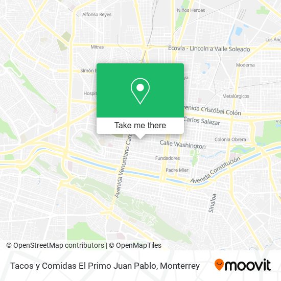 Tacos y Comidas El Primo Juan Pablo map