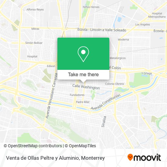 Venta de Ollas Peltre y Aluminio map