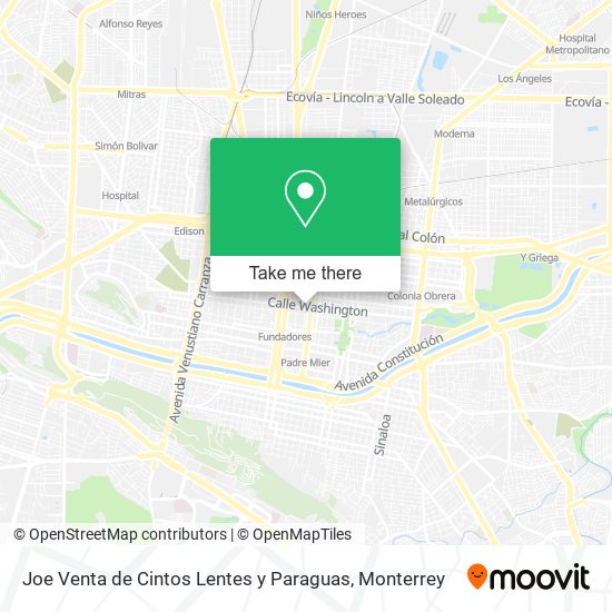 Joe Venta de Cintos Lentes y Paraguas map