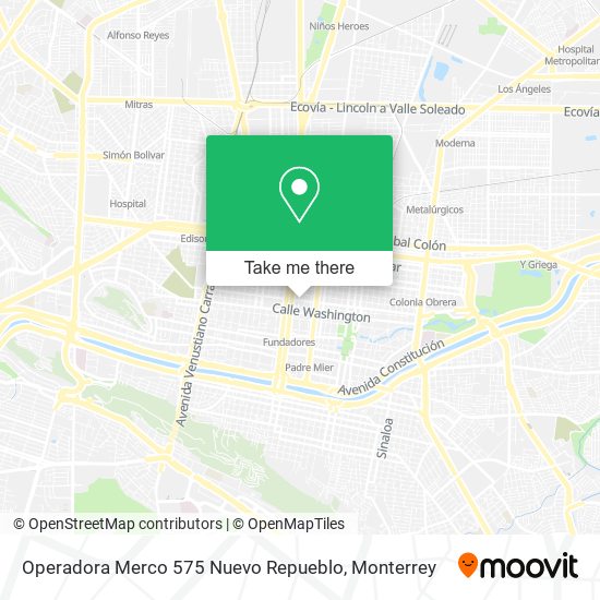 Operadora Merco 575 Nuevo Repueblo map