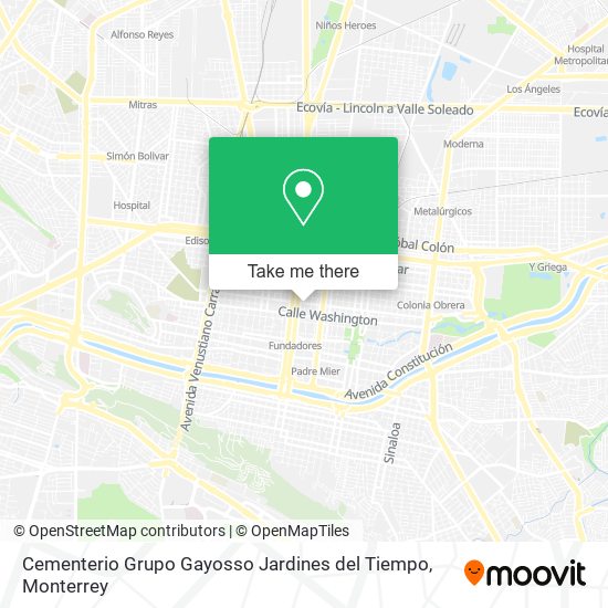 Mapa de Cementerio Grupo Gayosso Jardines del Tiempo